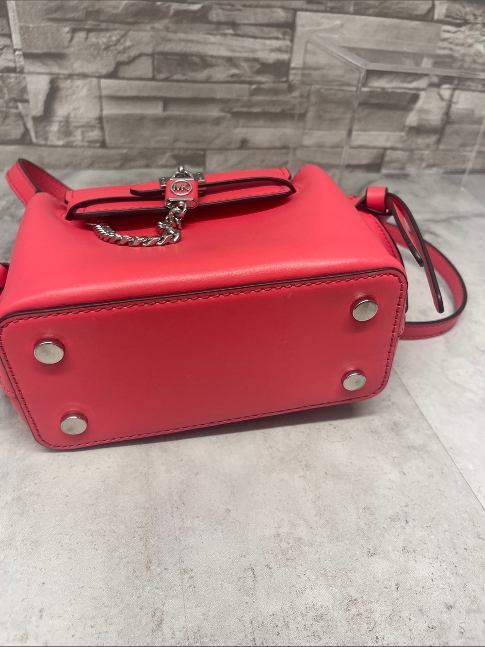 Michael Kors Small Legacy Hamilton Satchel & Matching Wallet Geranium Pink - Picture 5 of 15
